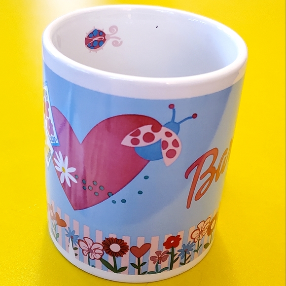 Barbie Garden Ceramic Coffee Mug 🐞 Blue, Lady Bug, Daisy, Flower Seed Packs - Picture 7 of 10